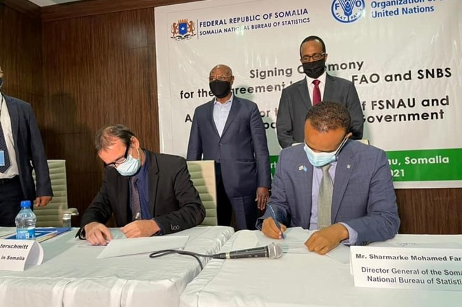Somalia National Bureau of Statistics, FAO sign Landmark Agreement on the Transfer of National Data Collection