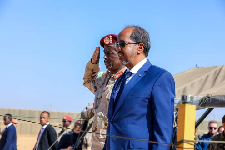Somali President inspects military training base in Baidoa