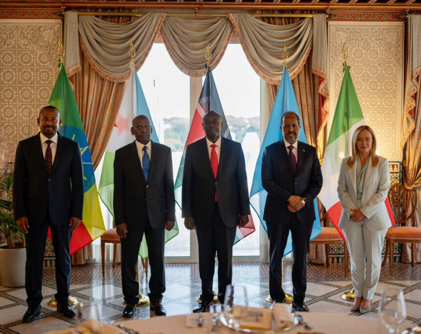 Somali President attends a meeting hosted by Italian Prime Minister
