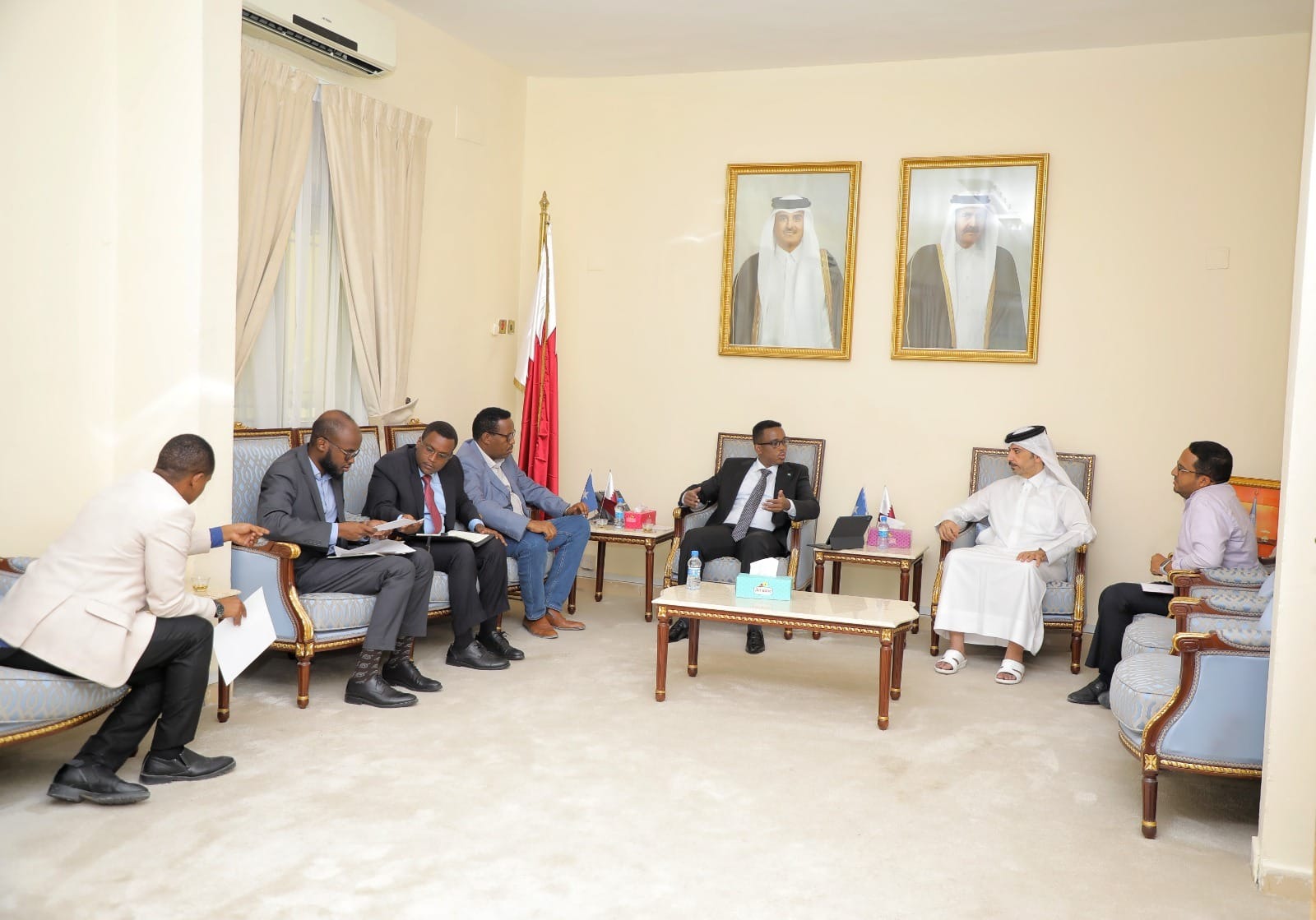 Minister of Works and Social Affairs meets Qatari Ambassador