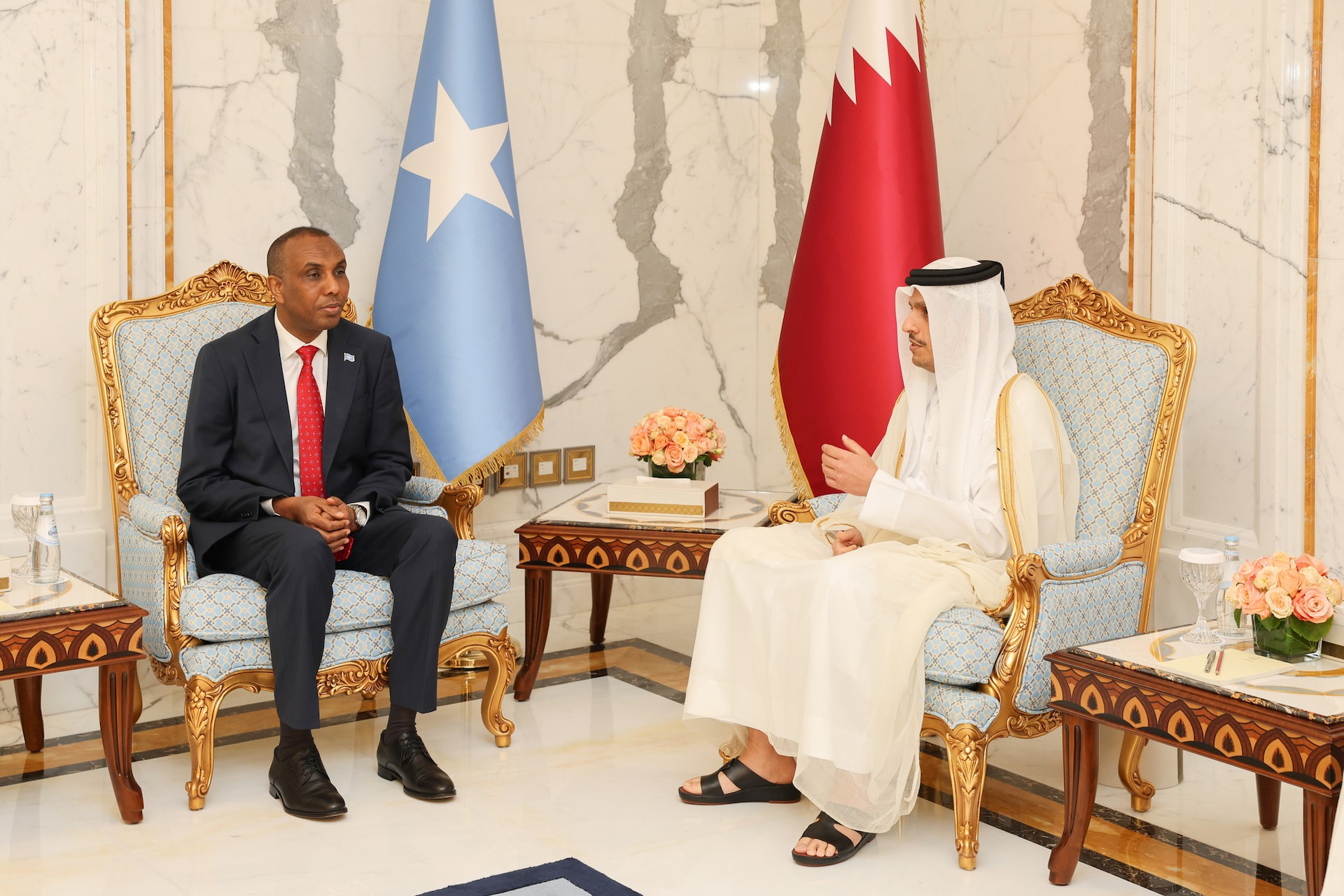 Prime Minister Hamza meets his Qatari counterpart