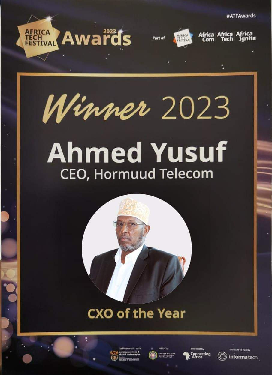 Hormuud Chairman wins CXO of the Year award at Africa Tech Festival