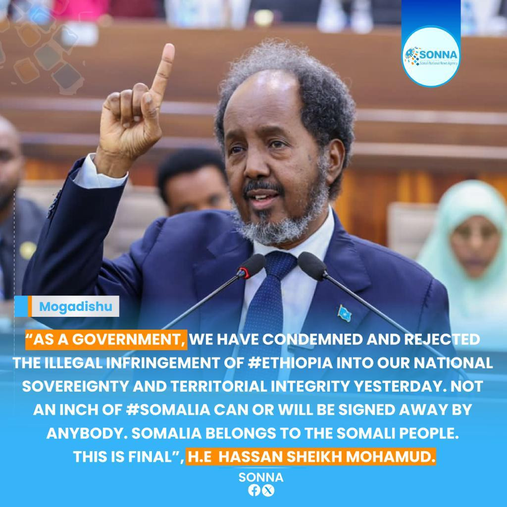Somali President Condemns Ethiopia's Deal with Somaliland