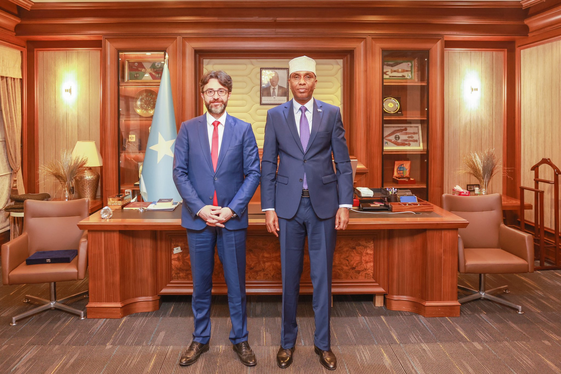 Prime Minister Hamza Abdi Barre Welcomes New Turkish Ambassador to Strengthen Bilateral Ties