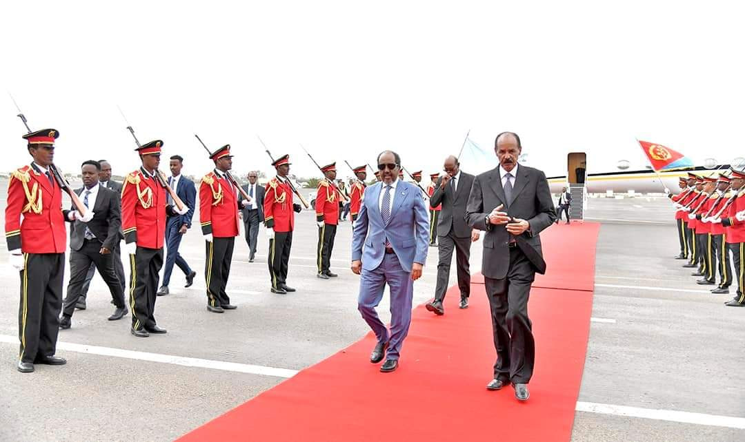 President Hassan Sheikh arrives in Asmara for a working visit
