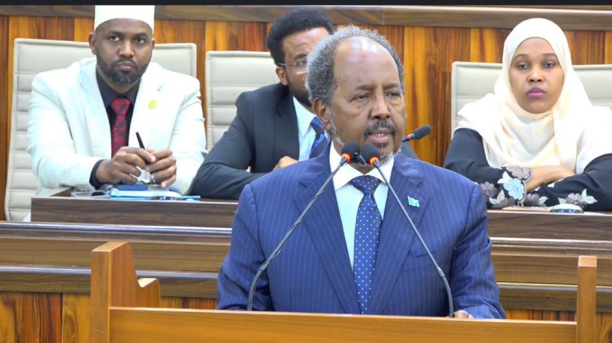 President Hassan speaks at the 5th session of the joint parliament