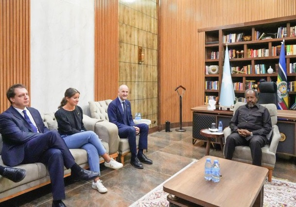 President Hassan Sheikh receives the UK Ambassador to Somalia