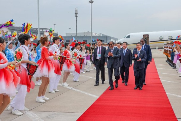 President Hassan Sheikh arrives in China for the FOCAC
