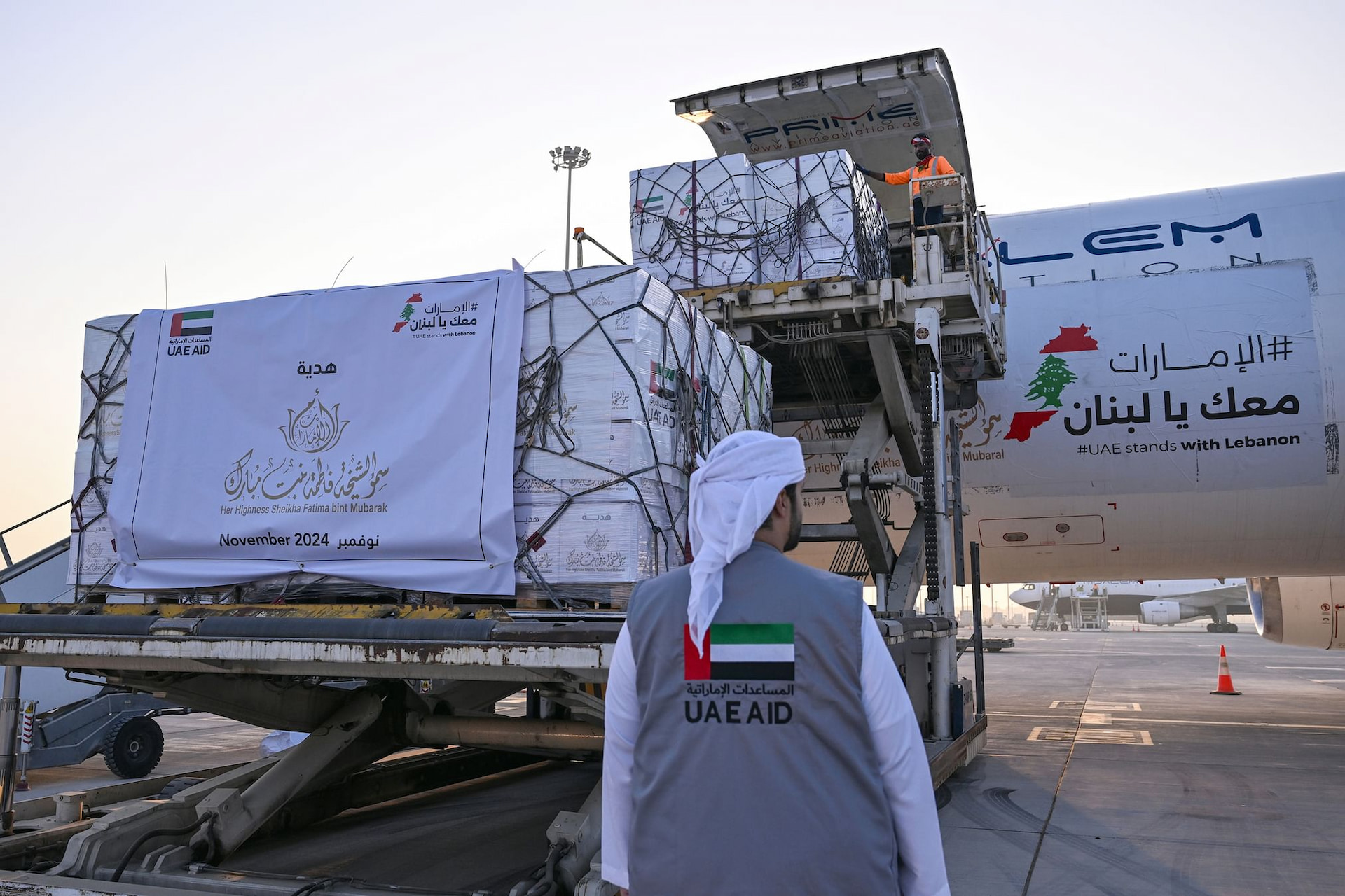 UAE sends aircraft carrying essential humanitarian supplies for women in Lebanon