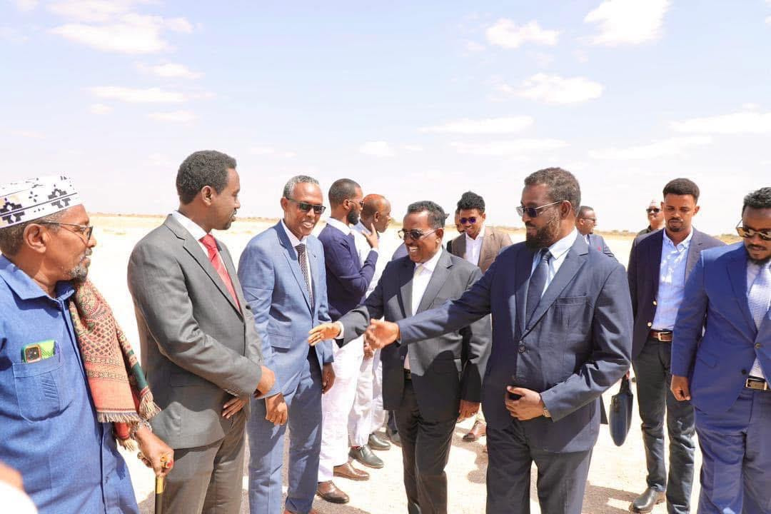 Minister of Interior arrives in Dhusamareb with a delegation