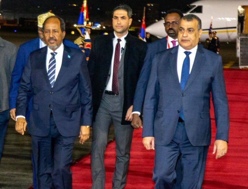 President Hassan Sheikh arrives in Cairo for official visit