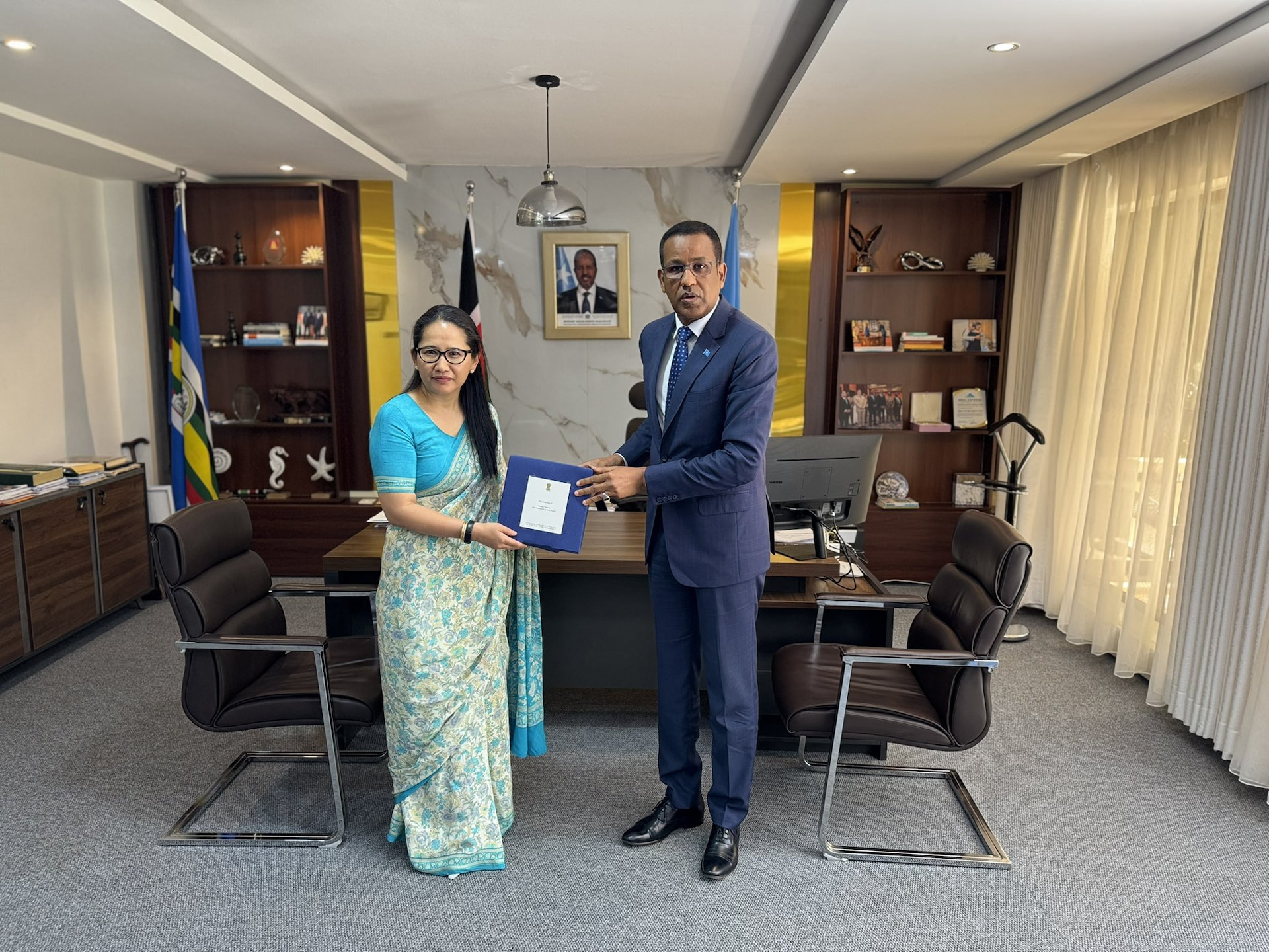 Somali Ambassador to Kenya receives Indian Ambassador in Nairobi