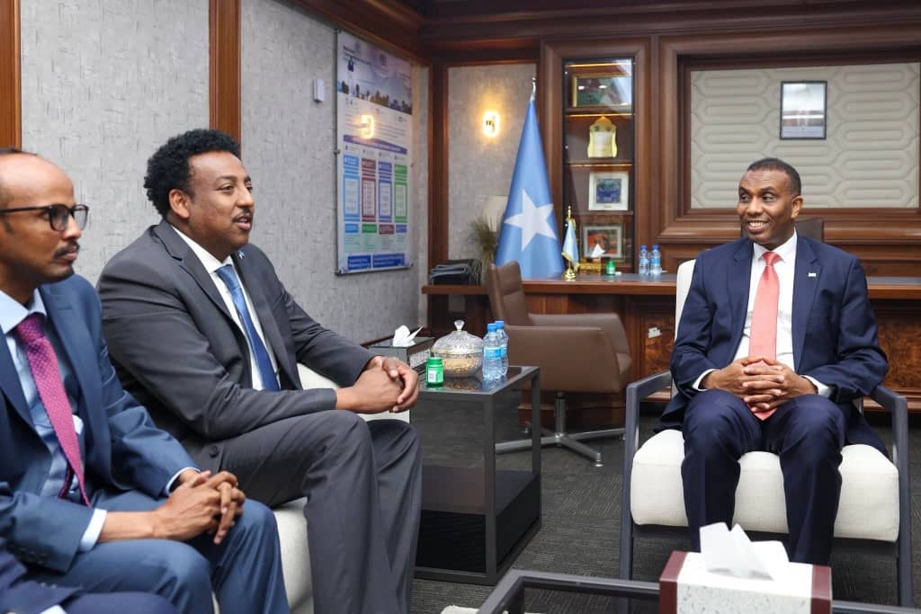 Prime Minister Hamza Receives Minnesota State Representative Samakab Hussein in Mogadishu
