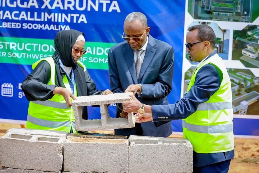 President Laftagareen Lays Foundation for South West State Teacher Training Center in Baidoa