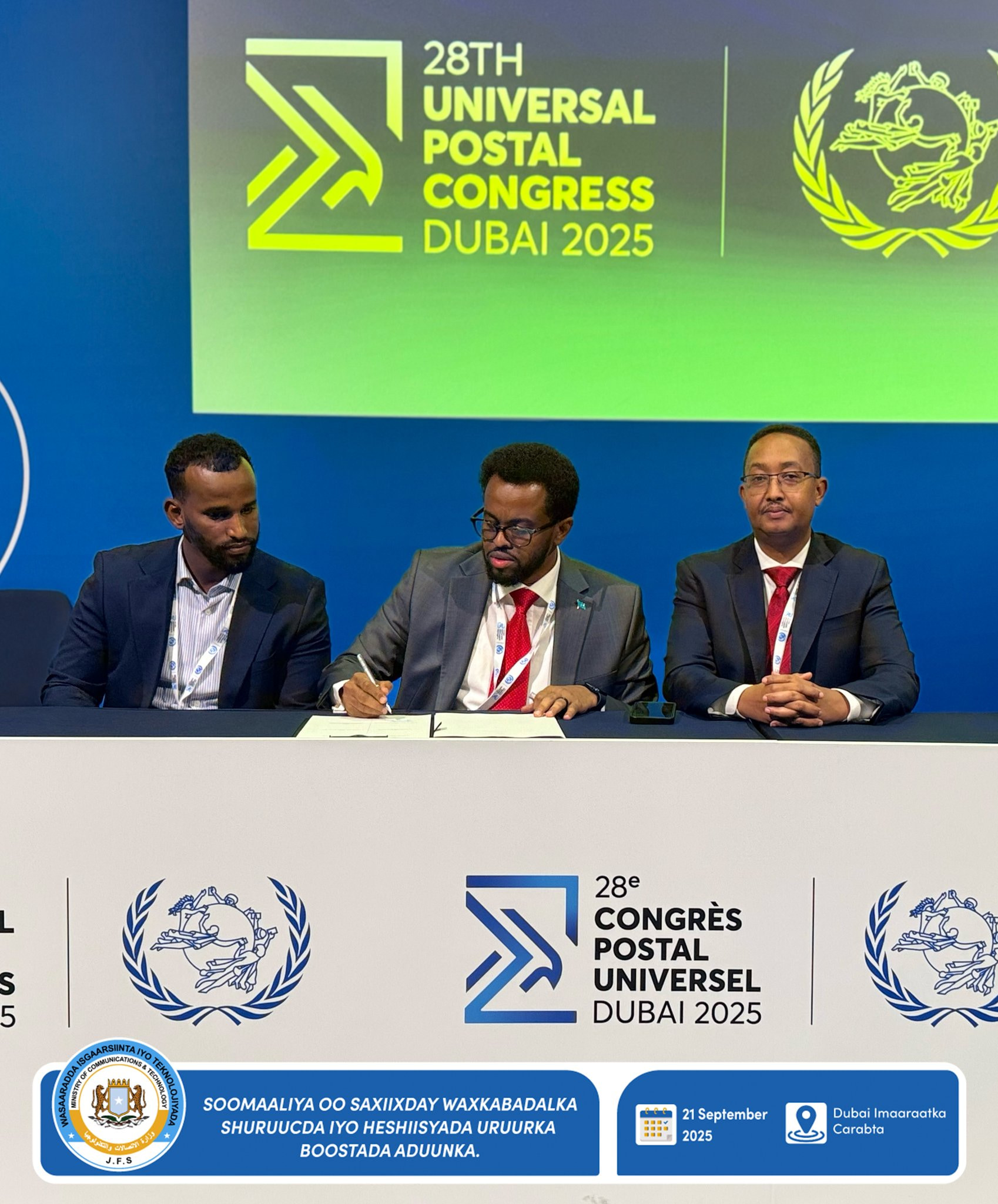 Somalia Signs Key International Postal Agreements at UPU Congress in Dubai