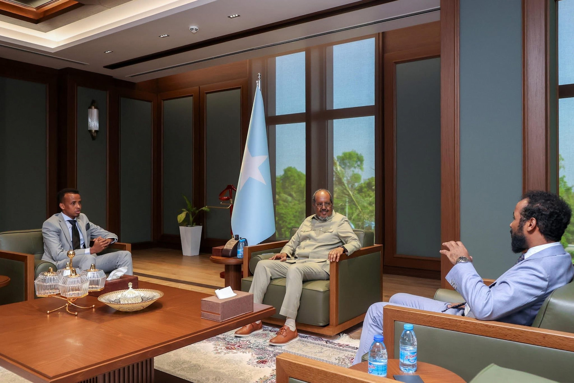 President Hassan Sheikh Receives Referee Omar Artan at the State House