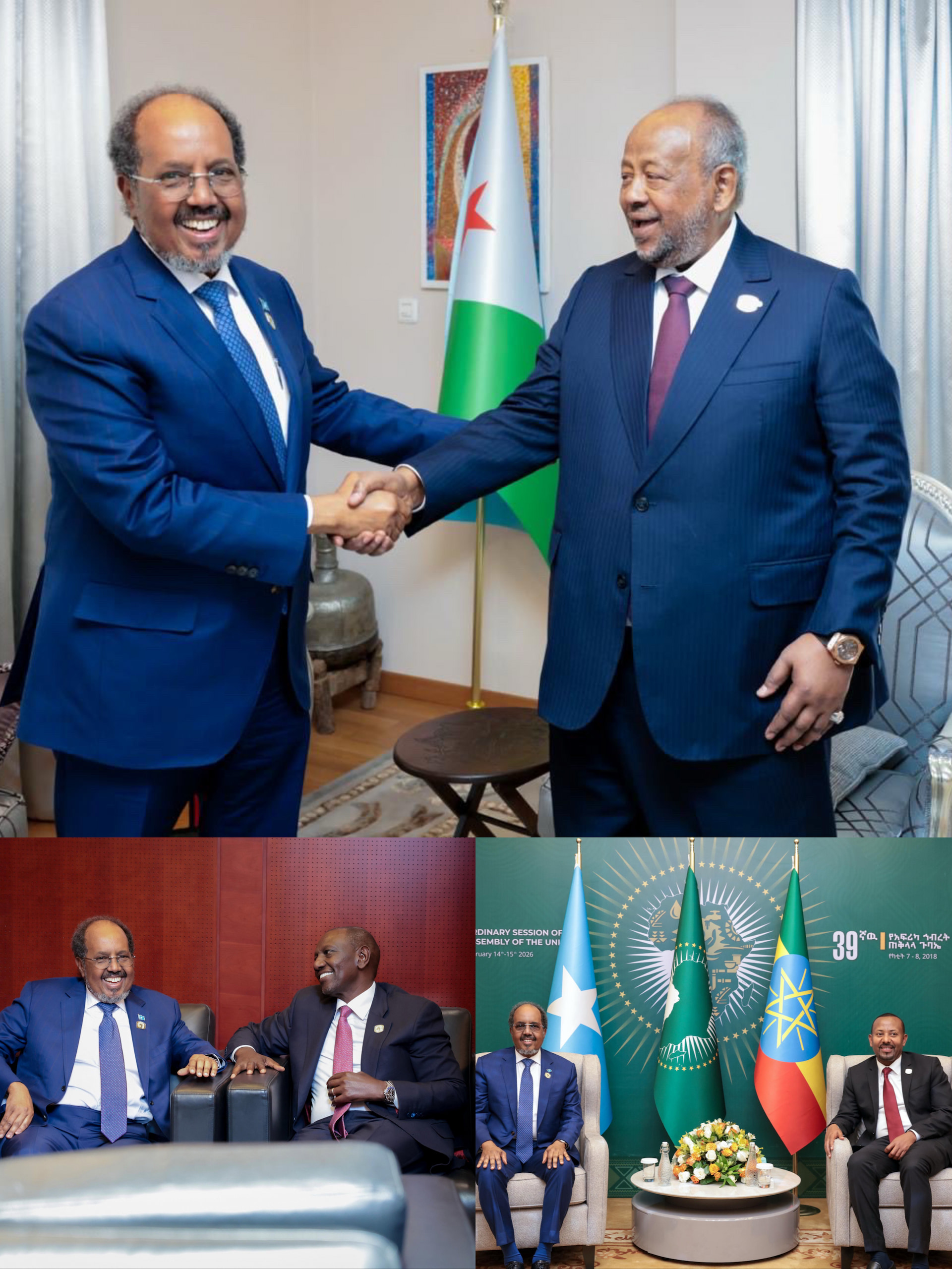 President Hassan Sheikh Holds Bilateral Talks with Regional Leaders in Addis Ababa