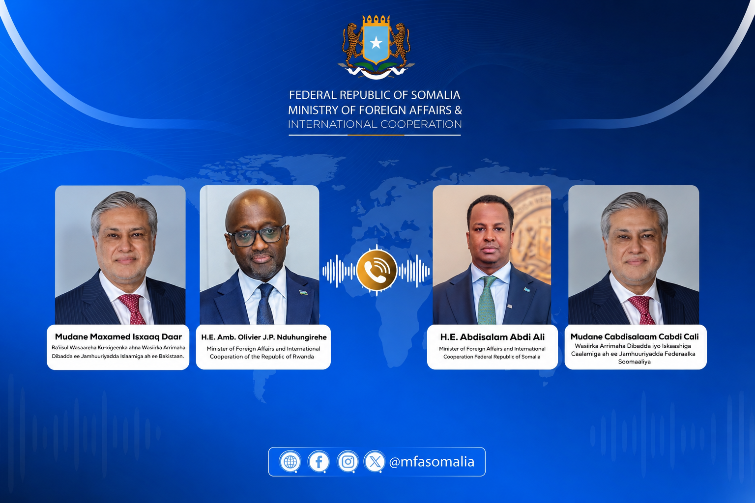 Foreign Affairs Minister Holds Talks with Pakistani and Rwandan Counterparts