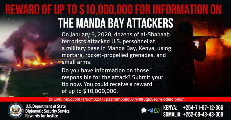 $10 million Reward Offer for Information on Maalim Ayman and conspirators