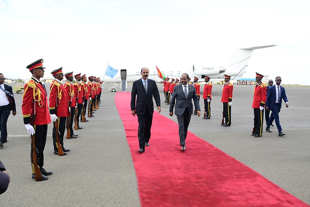 Somali President arrives in Asmara for bilateral talks with Eritrean leader