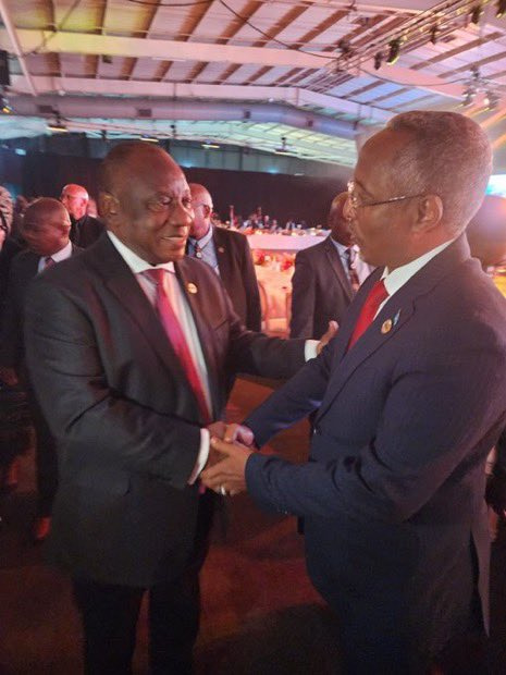 Foreign Affairs Minister Abshir Huruse Joins Cyril Ramaphosa and Other Leaders at BRICS Summit Gala Dinner for Bilateral Discussions