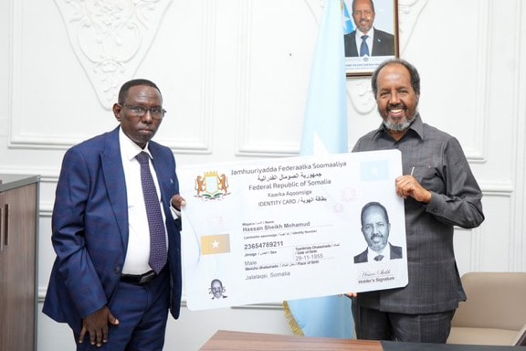 President Hassan Sheikh receives his National ID