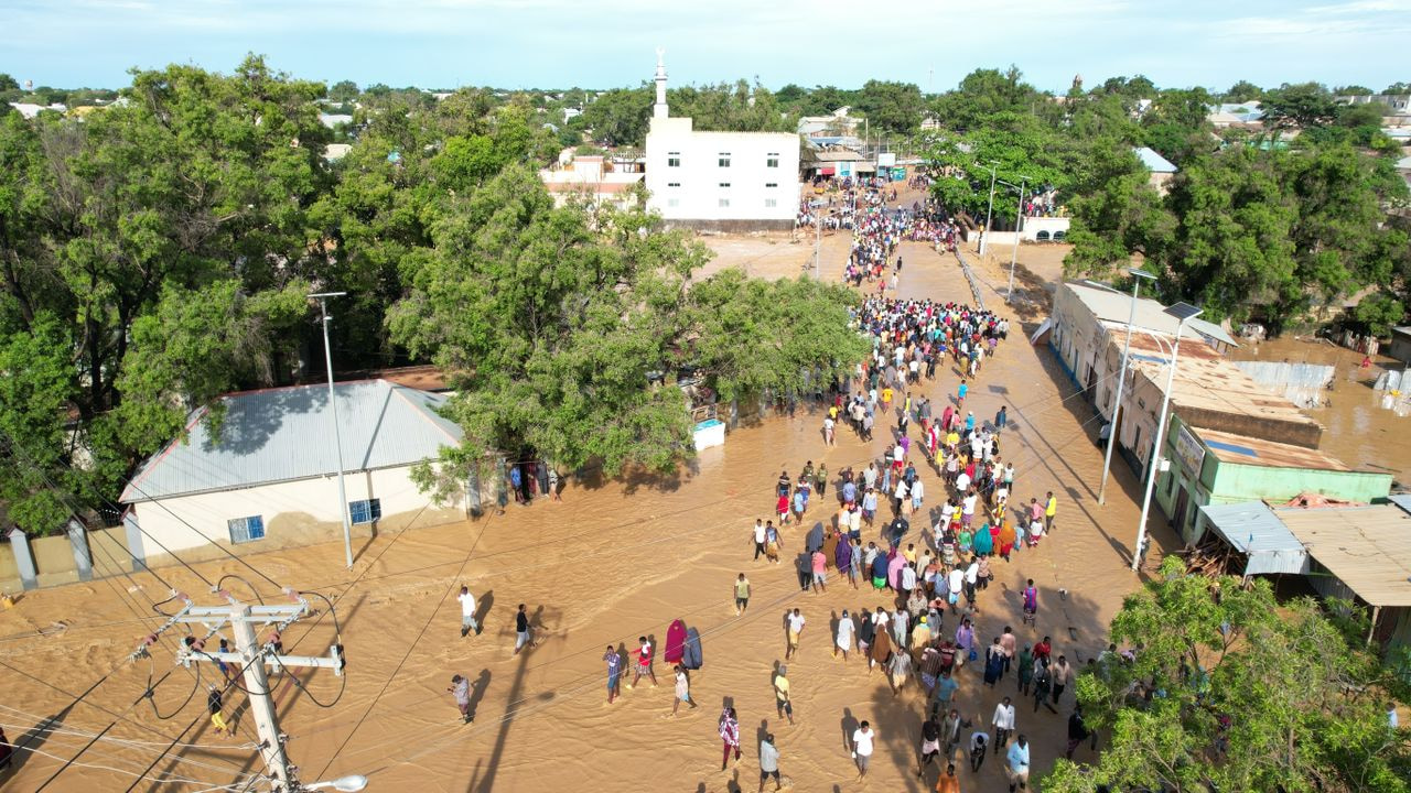 Pictures : Impacts of the latest rainy floods in Baidoa town in Bay region