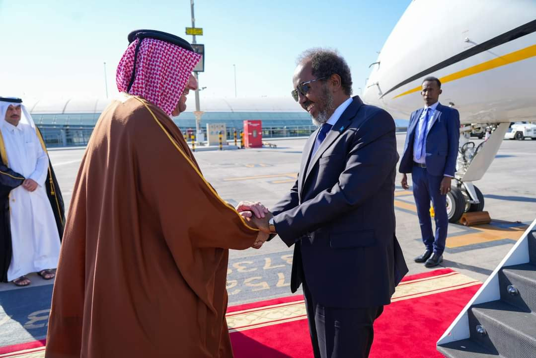 President Hassan Sheikh Mohamud Arrives in Qatar for Bilateral Talks