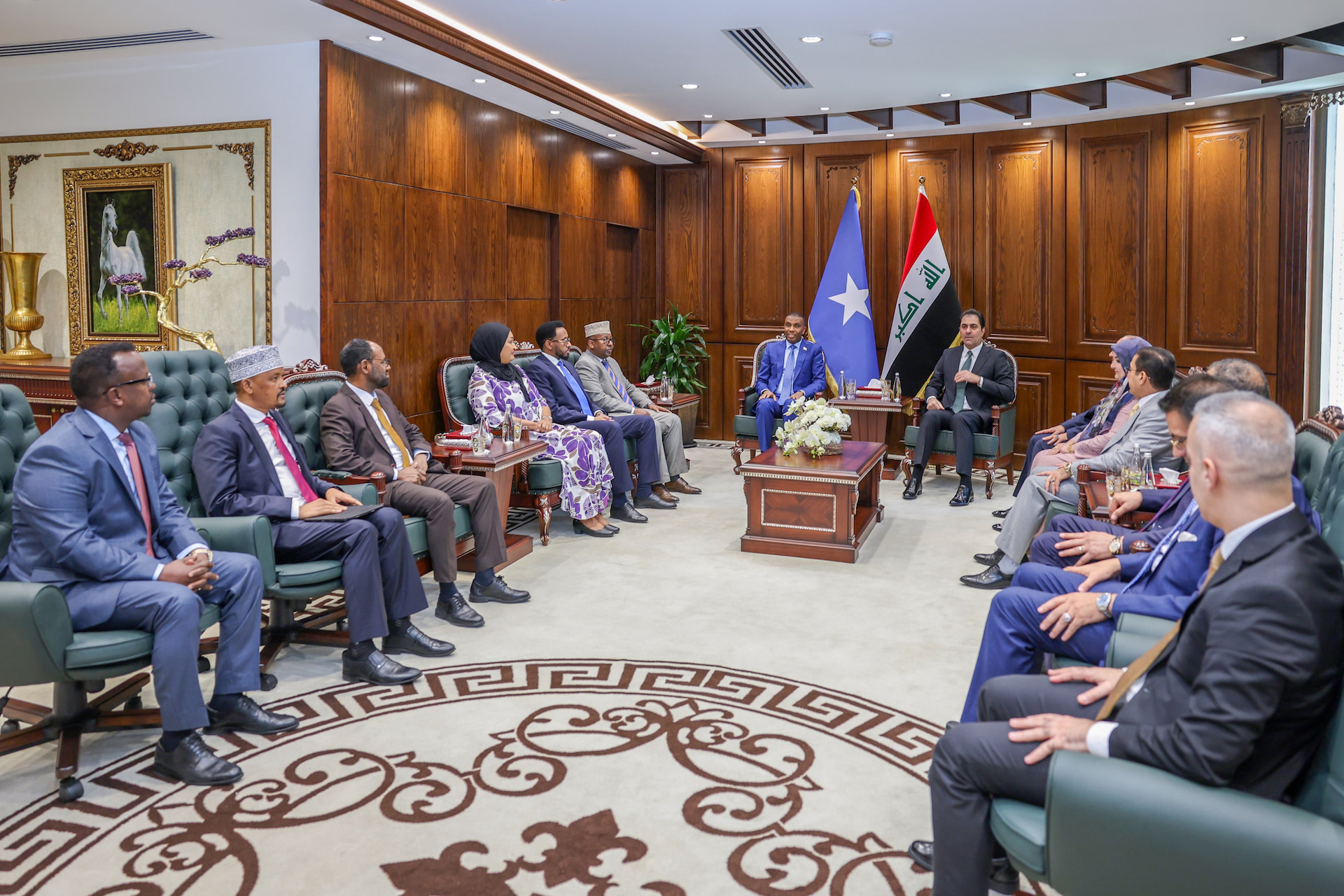 Prime Minister Hamza meets the Speaker of the Iraqi Parliament