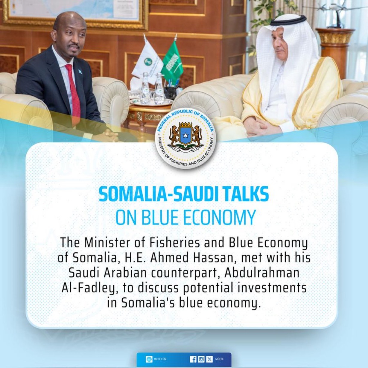 Minister of Fisheries meets his Saudi Arabia counterpart