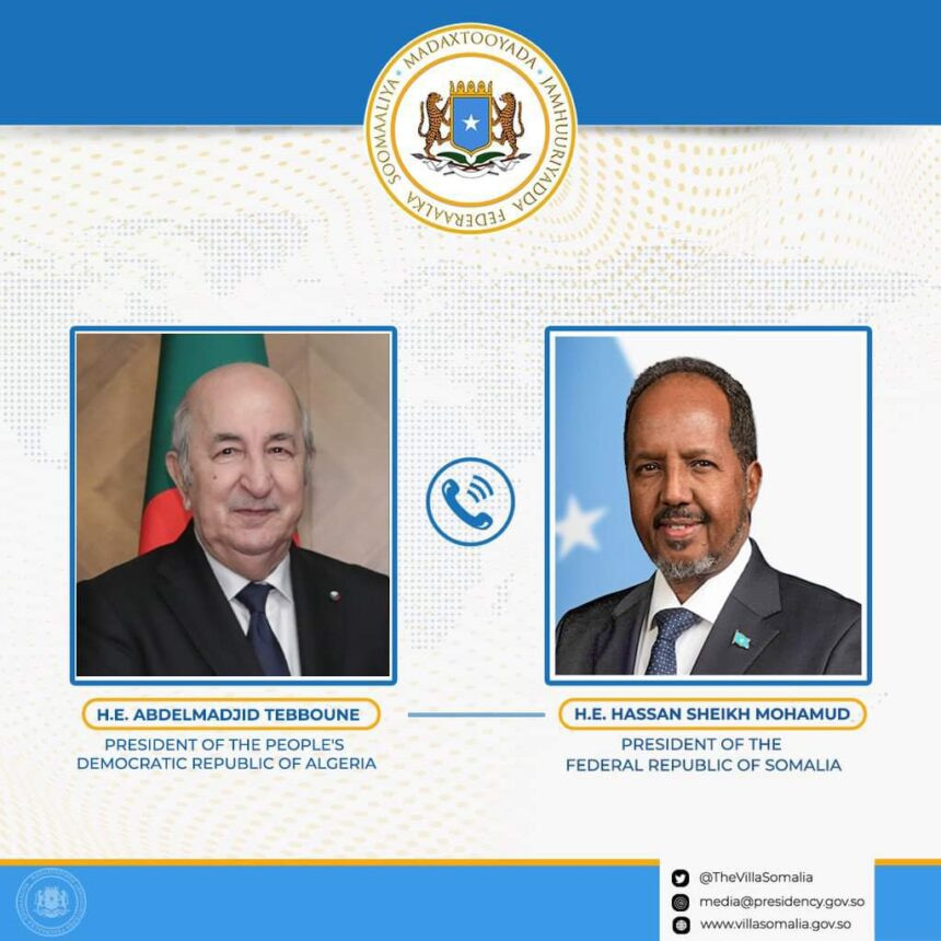 Somali President Congratulates Algerian Counterpart on Re-election