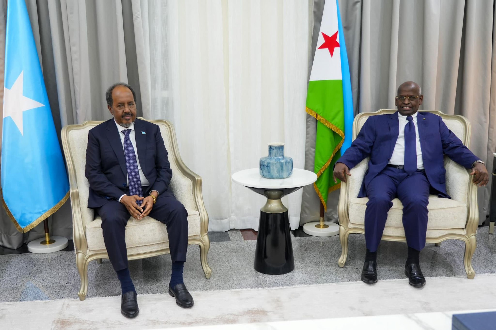 President Hassan Sheikh arrives in Djibouti for an official visit