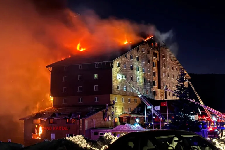 Death toll rises to 66 at a hotel fire in a ski resort in Turkiye