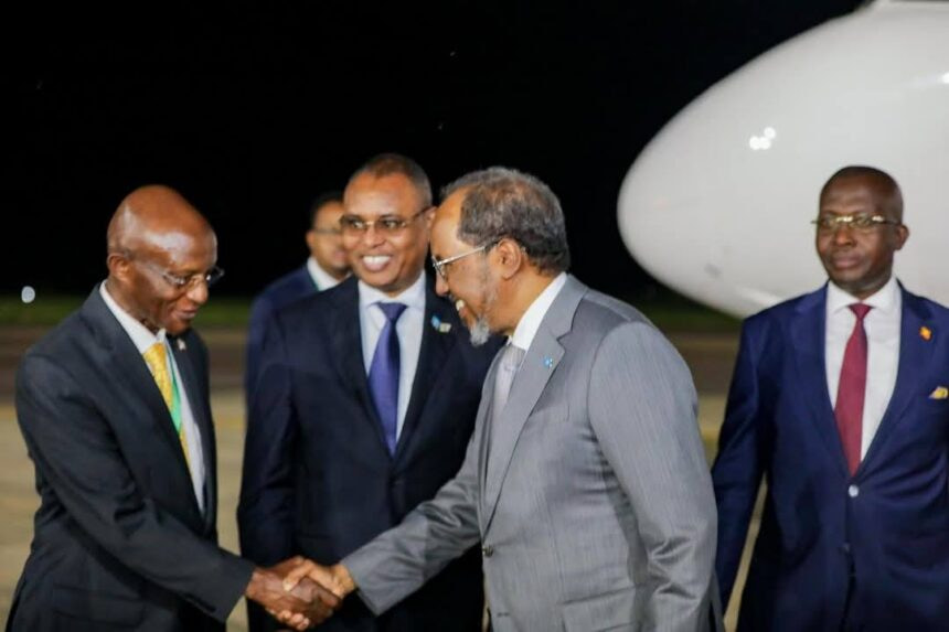 Somalia President Hassan Sheikh Mohamud Arrives in Uganda for AU Summit on Security and stabilization