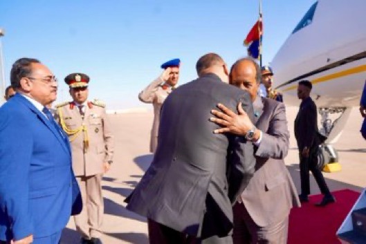 President Hassan Sheikh Arrives in Cairo for Talks with Egyptian Leader
