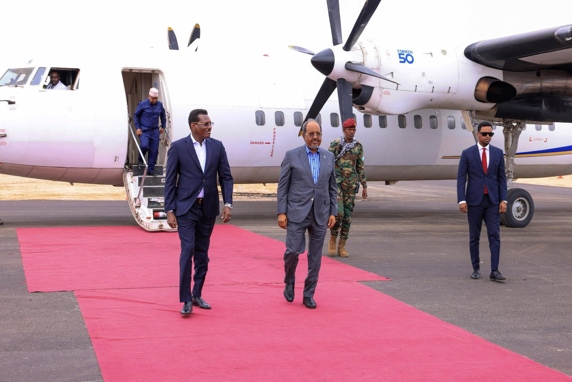 President Hassan Sheikh Arrives in Dhusamareb
