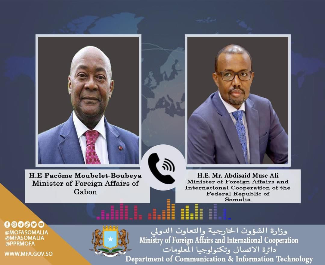 Wasiirka Arrimaha Dibadda XFS iyo dhiggiisa dalka Gabon oo ka wada hadlay xiriirka labada dal.