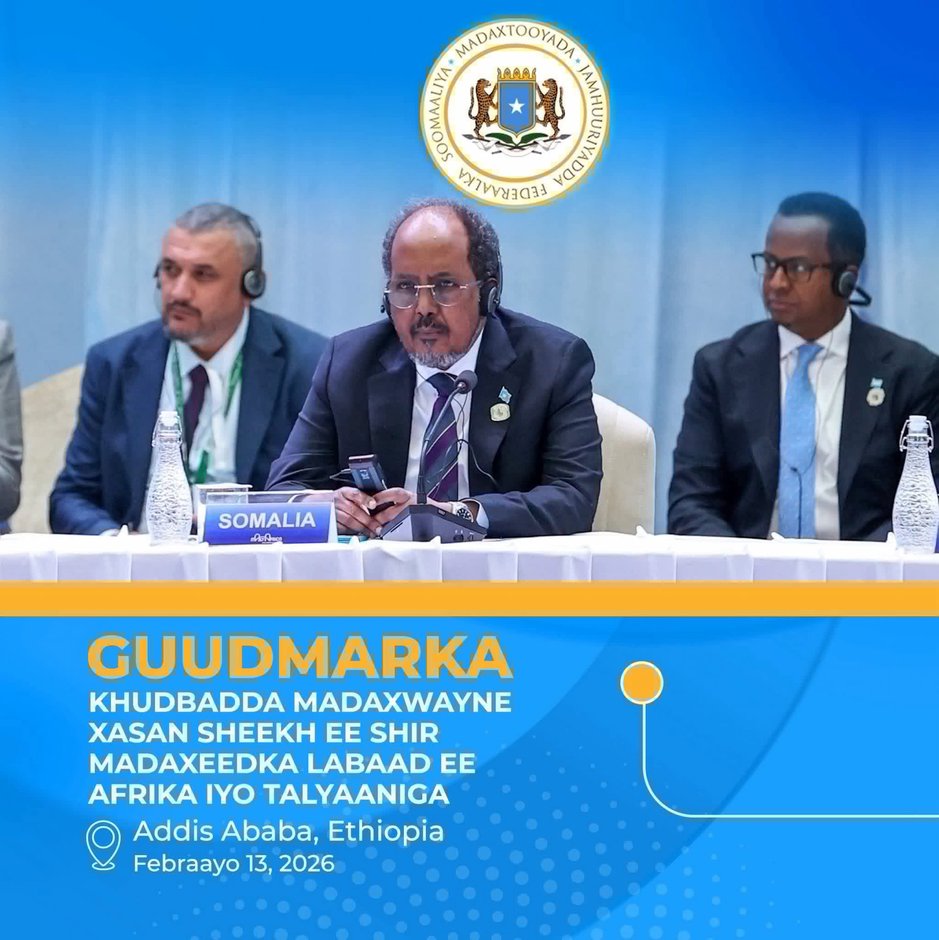 Guudmarka Khudbadda Madaxwayne Xasan Sheekh ee Shir Madaxeedka Labaad Afrika iyo Talyaaniga