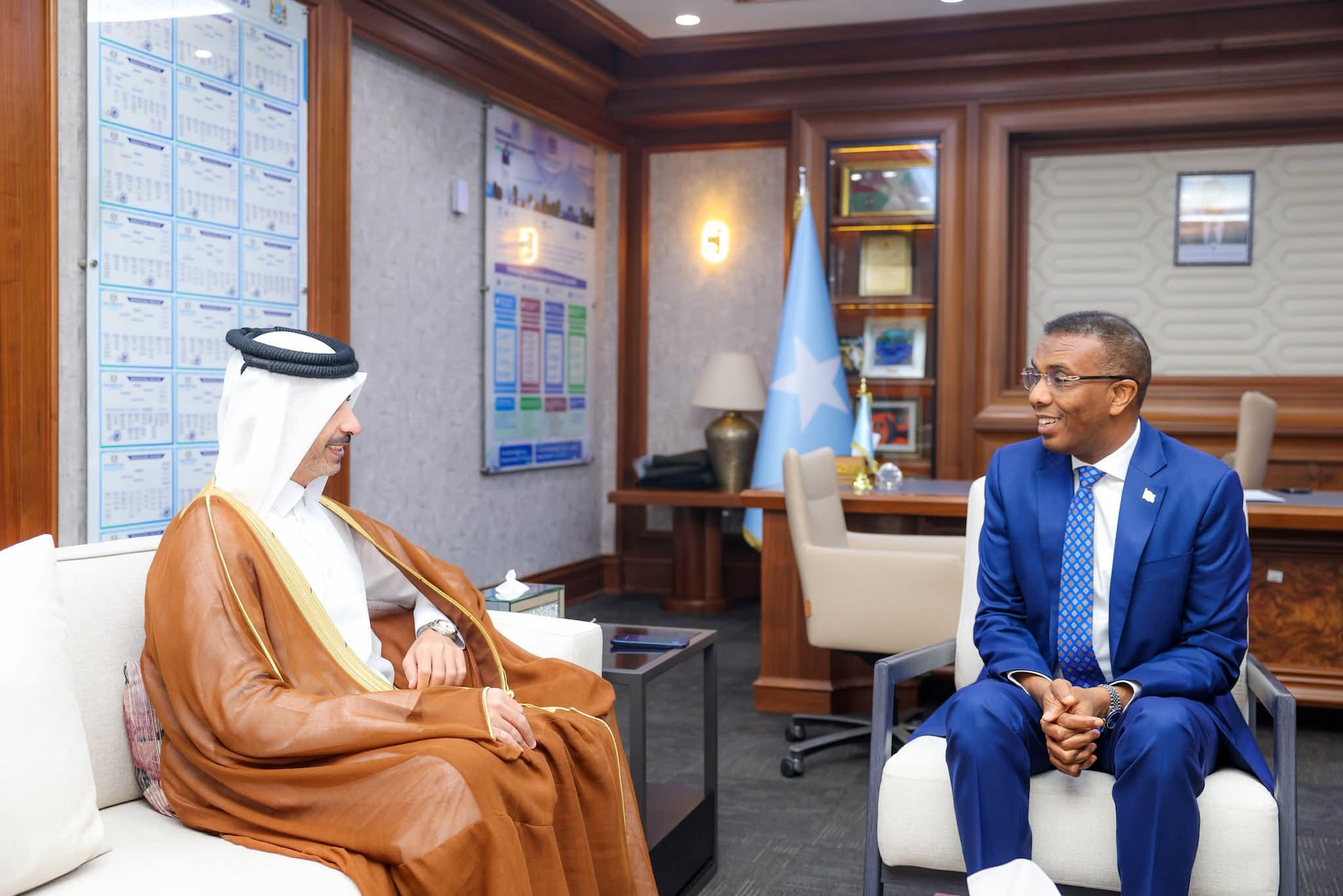Ra'iisul wasaaraha XFS oo xafiiskiisa ku qaabilay safiirka dowladda qatar