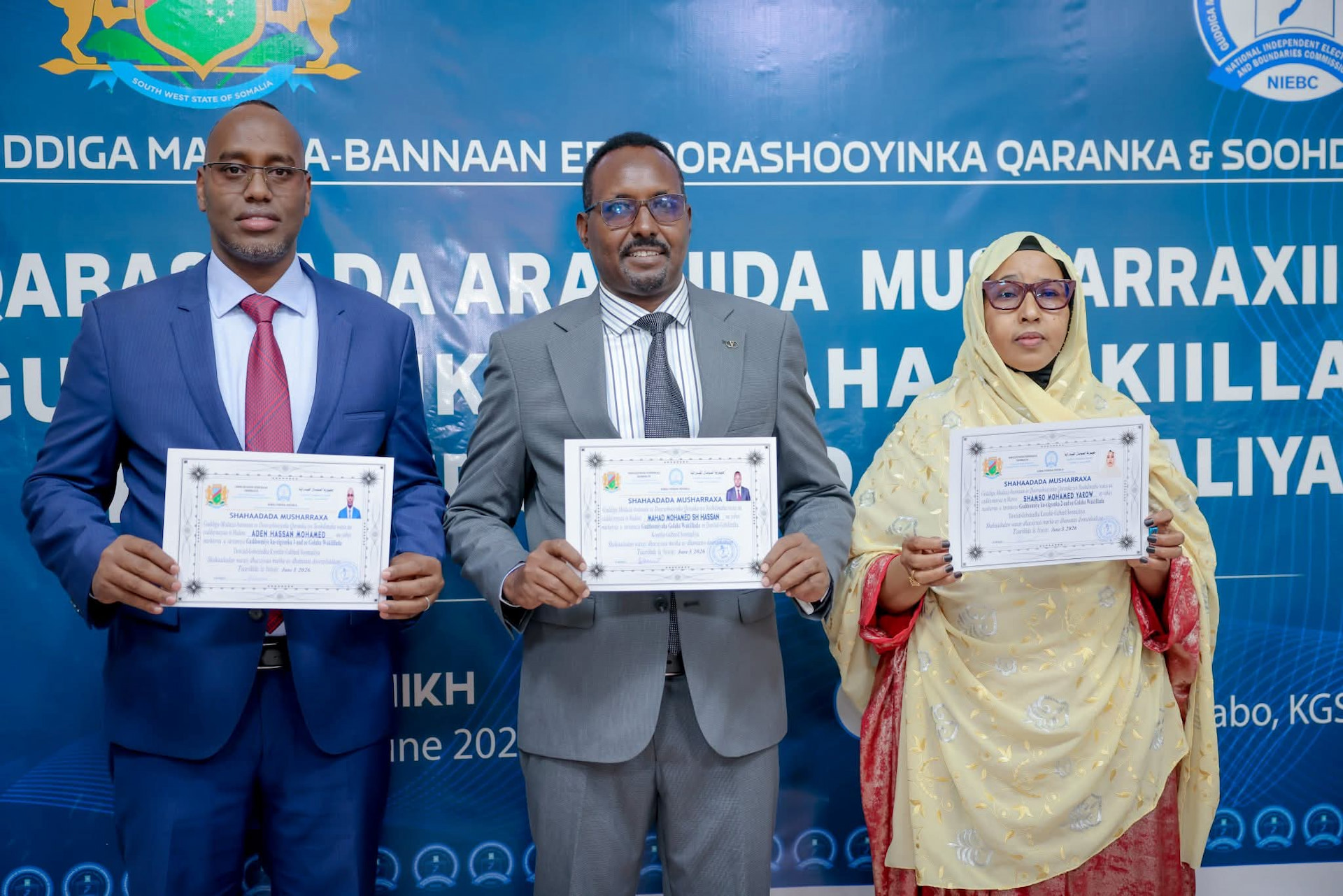 Musharixiinta Guddoonka Baarlamaanka Koofur Galbeed oo shahaadada qaatay