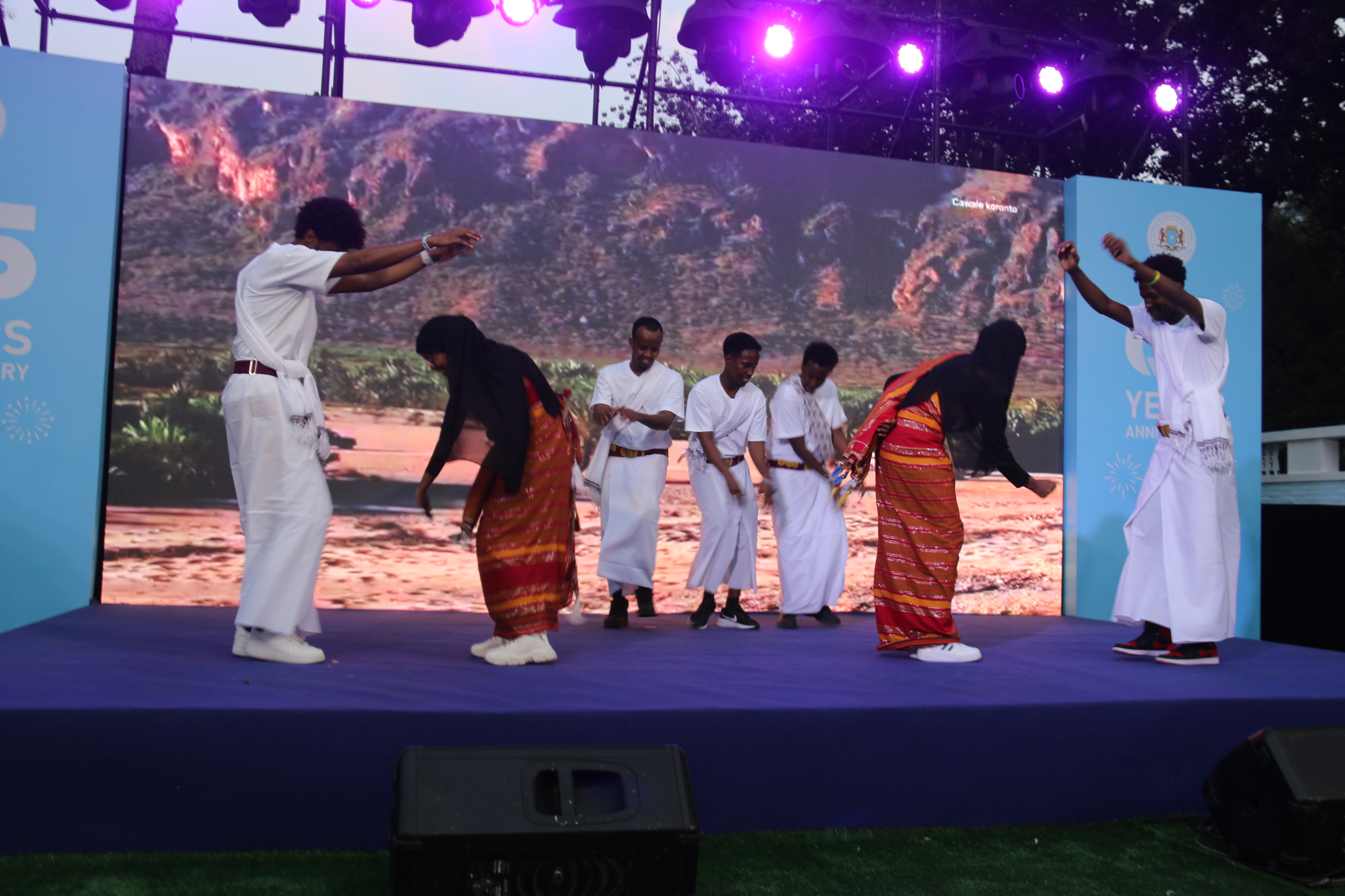 Young Somali performers showcase the vibrant "Dhaanto" dance, celebrating Somalia’s rich cultural heritage during the Independence Day event at the embassy in Beijing.