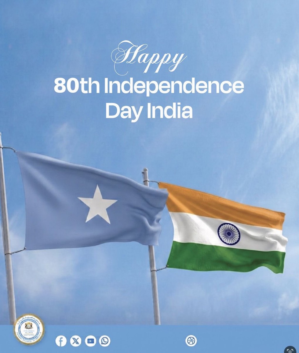 Somalia Congratulates India on 79th Independence Anniversary