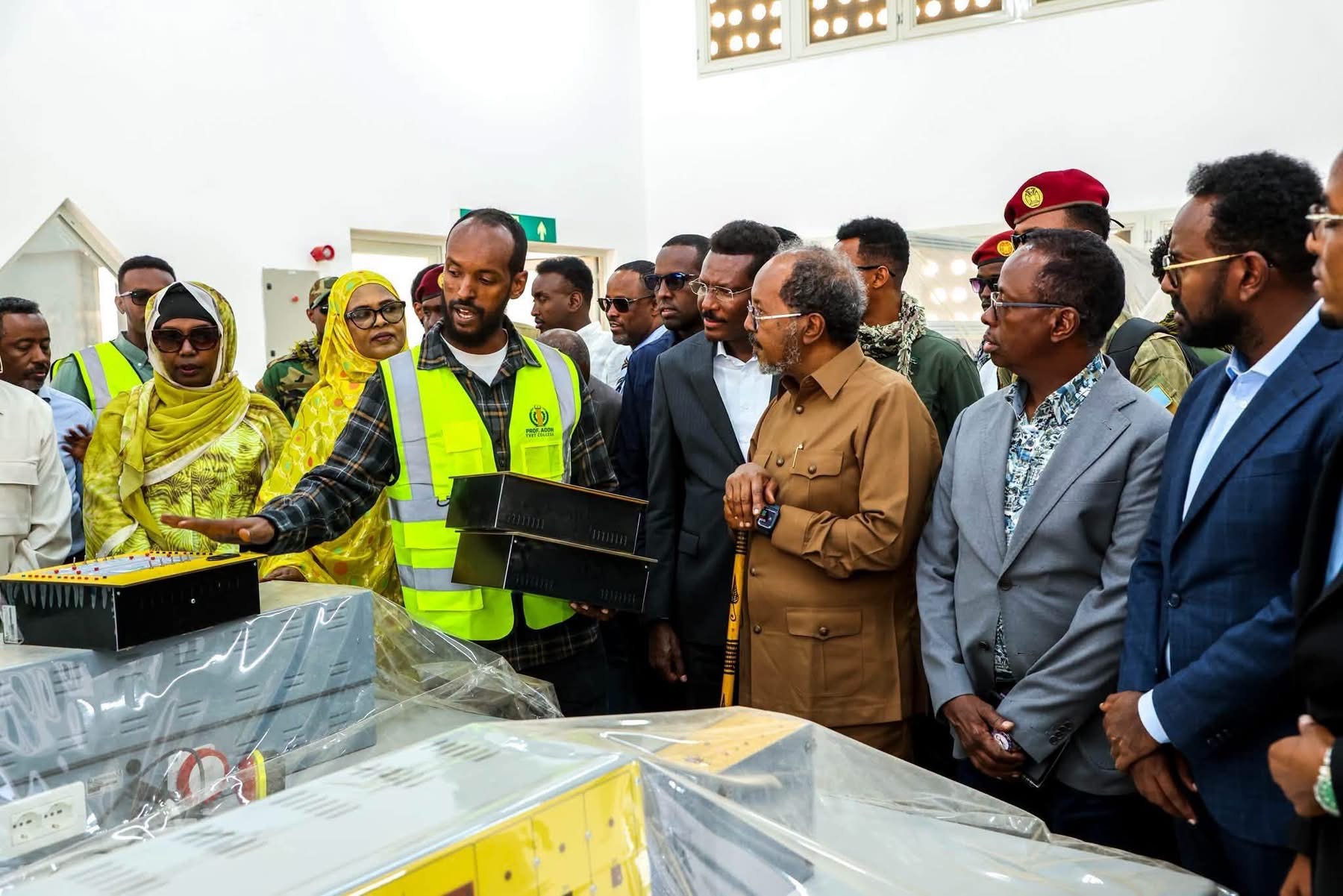 President Hassan Sheikh Visits Vocational Training School in Gaalkacyo