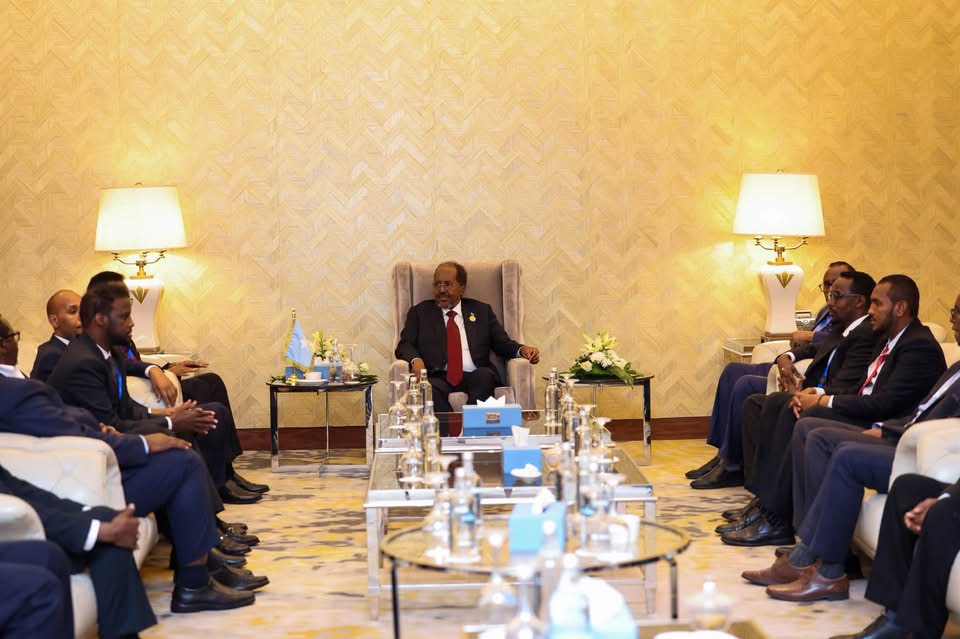 President Hassan Sheikh Meets Somali Business Delegation in El-Alamein