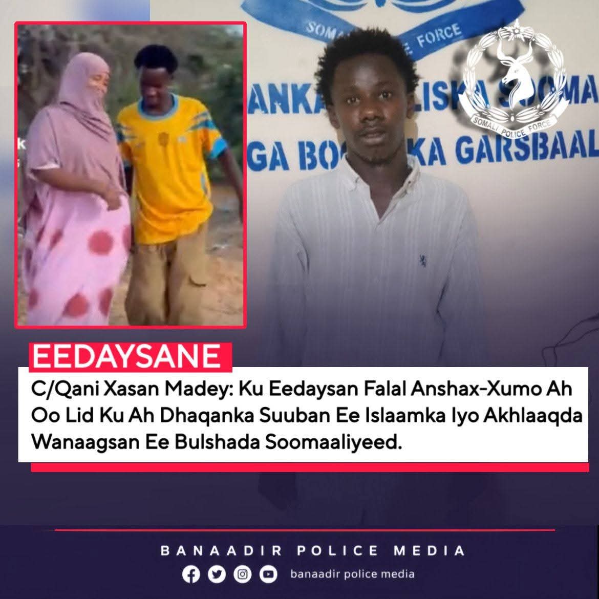 Ciidanka Booliiska oo wada Hawlgallo Lagu Ciribtirayo Anshax-xumada iyo Falalka Lidka ku ah Dhaqanka