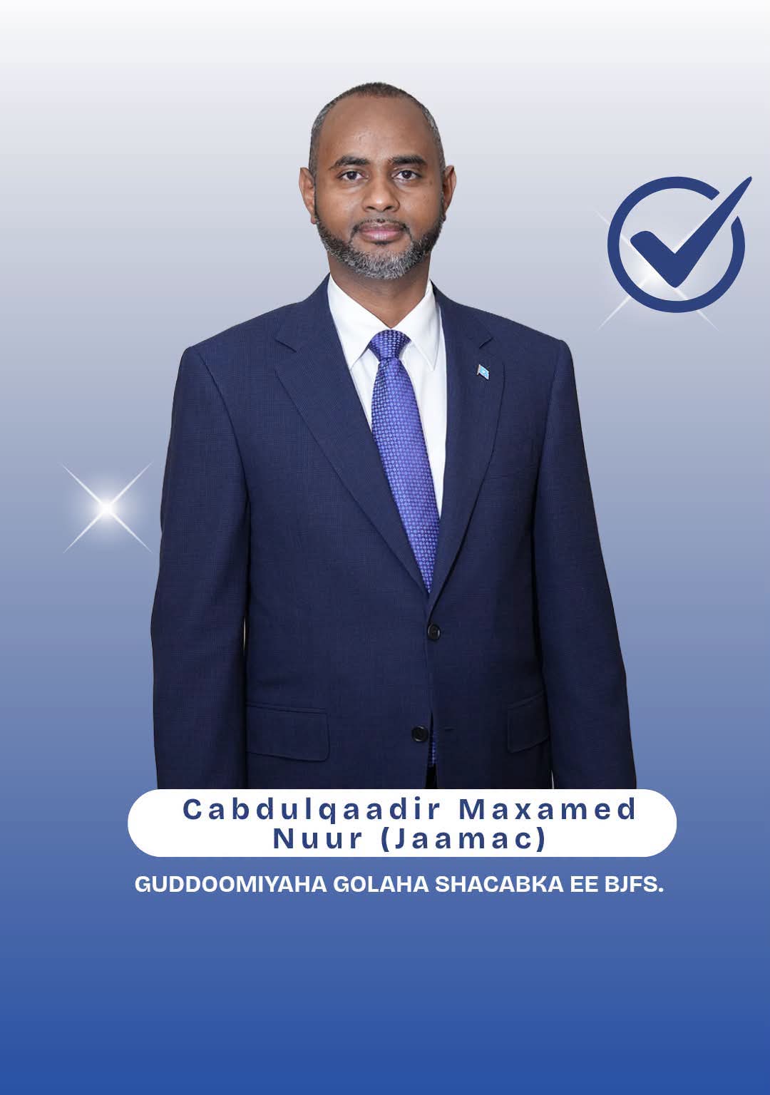 Cabdulqaadir Maxamed Nuur oo loo doortay Guddoomiyaha Golaha Shacabka ee BJFS